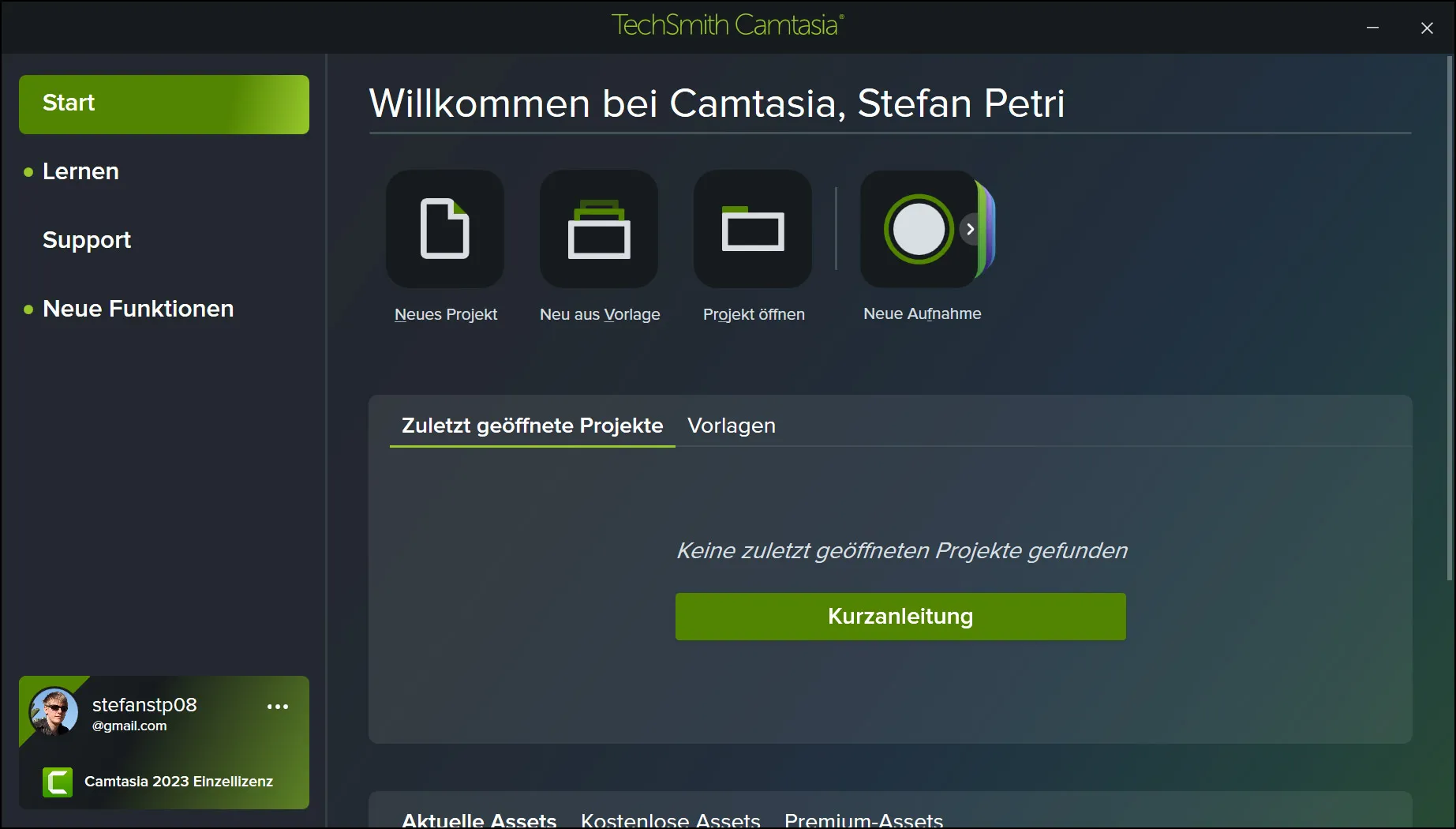 Camtasia Ekran Başlangıç Ekranı - Ekran kaydı için en iyi araç