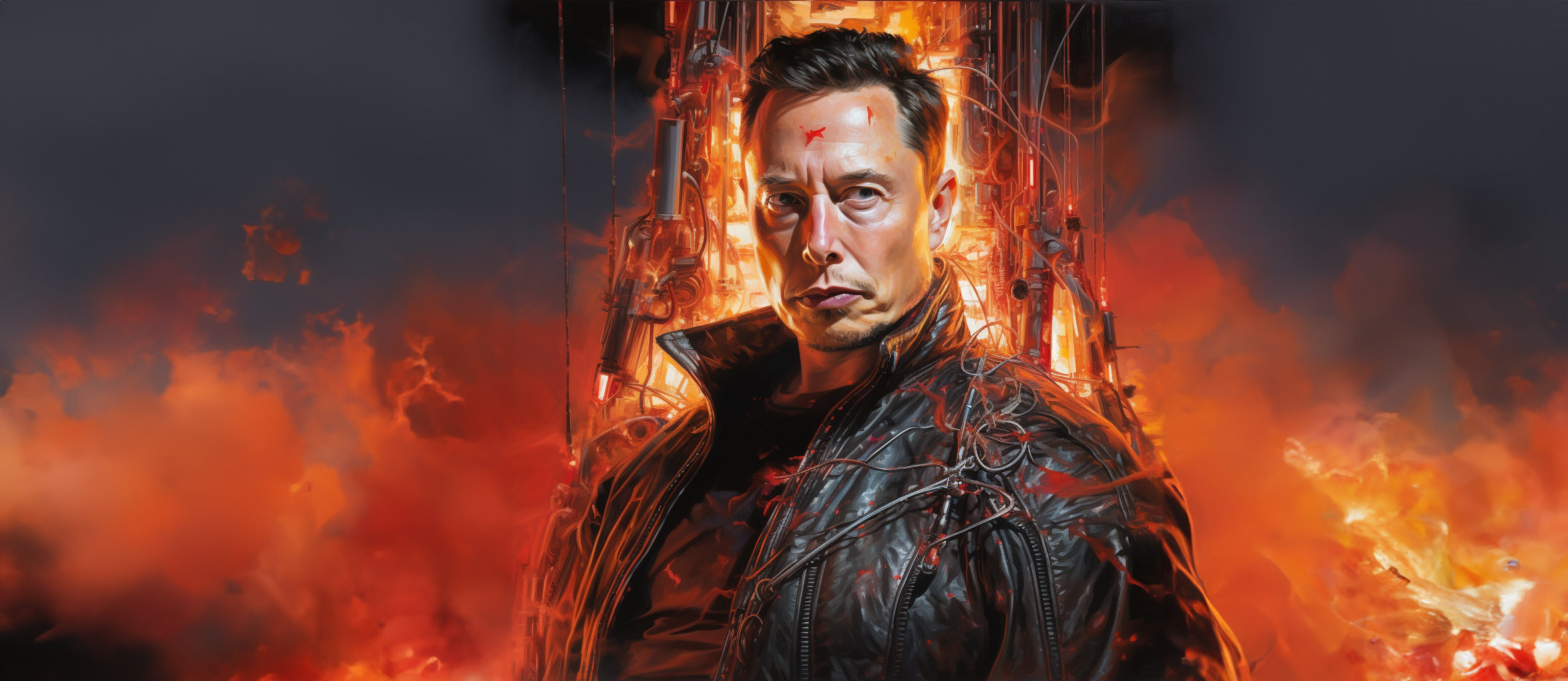 Deepfakes billedtitel stort med Elon Musk som Terminator