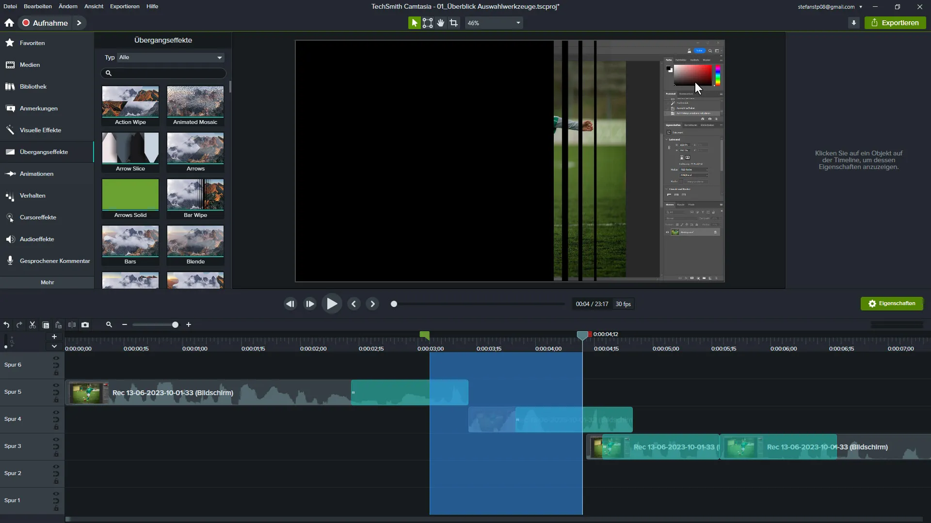 Camtasia mit mehreren Spuren arbeiten