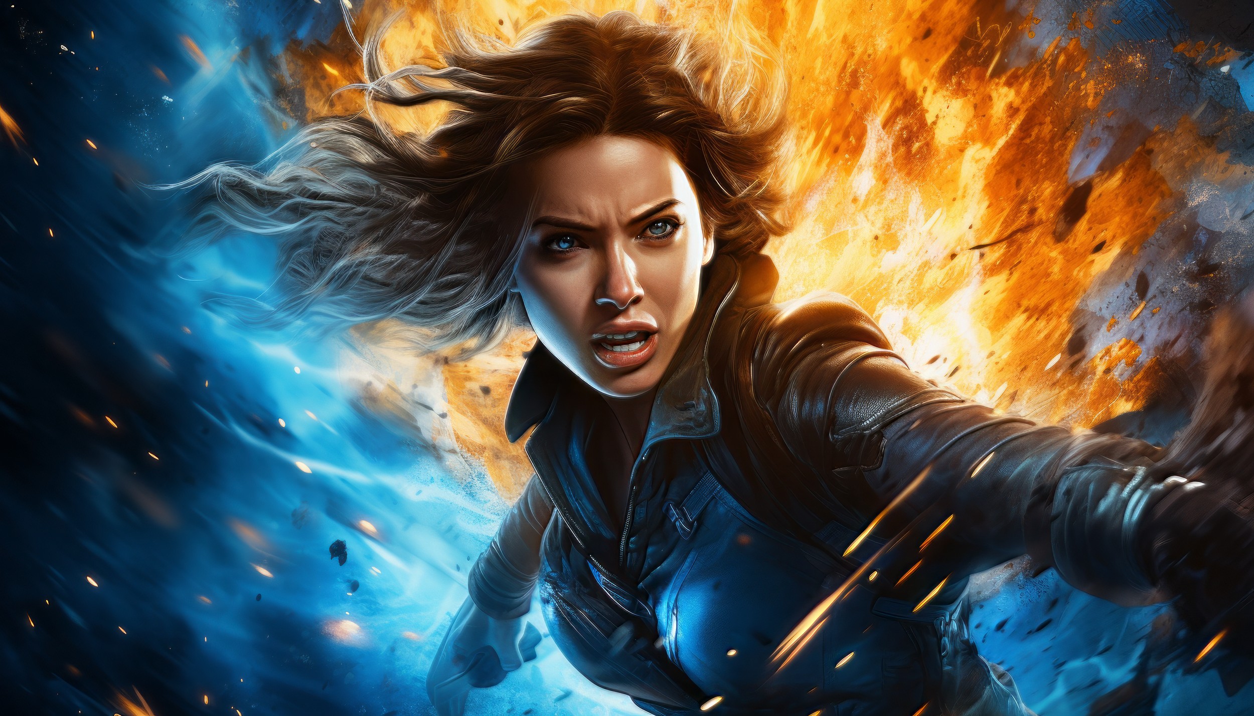 Superwoman højkvalitetscover lavet med Midjourney.