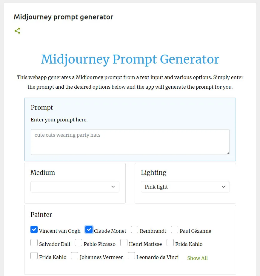 viorel spinu midjourney prompt generator