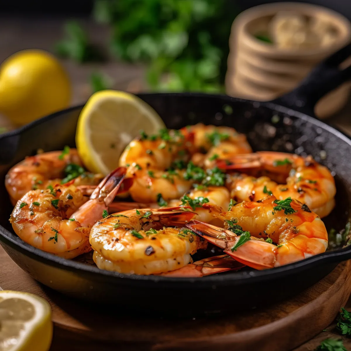 Fotos de gambas para libros de cocina, menús y sitios web