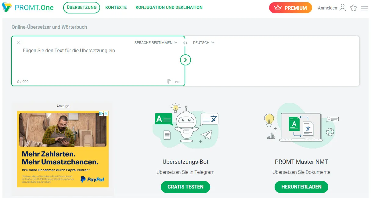 Kostenloser Online Übersetzer Prompt.One