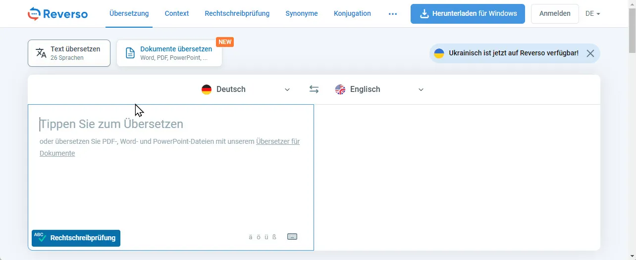 Kostenloser Online Übersetzer Reverso Übersetzer