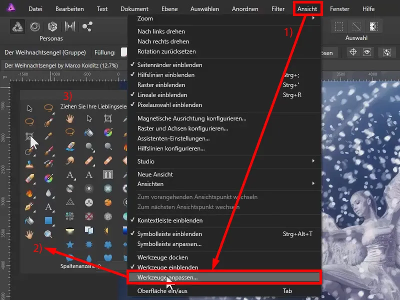 Affinity Photo-Tutorial: Funktion Werkzeuge anpassen