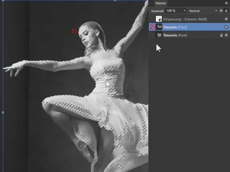 Tutorial di Affinity Photo: Immagine con le luci selezionate