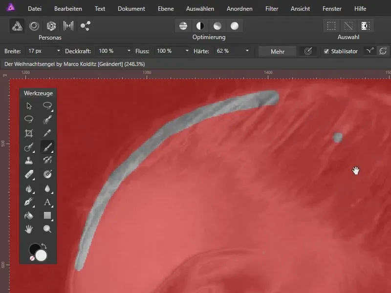 Affinity Photo: Mit Malpinsel Konturen abfahren