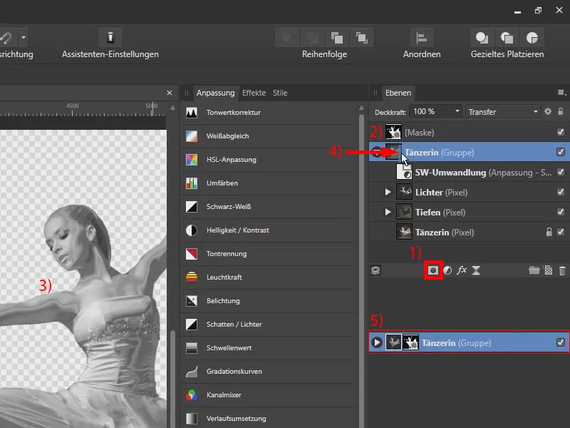Affinity Photo: Atenție la ordinea din paleta de straturi