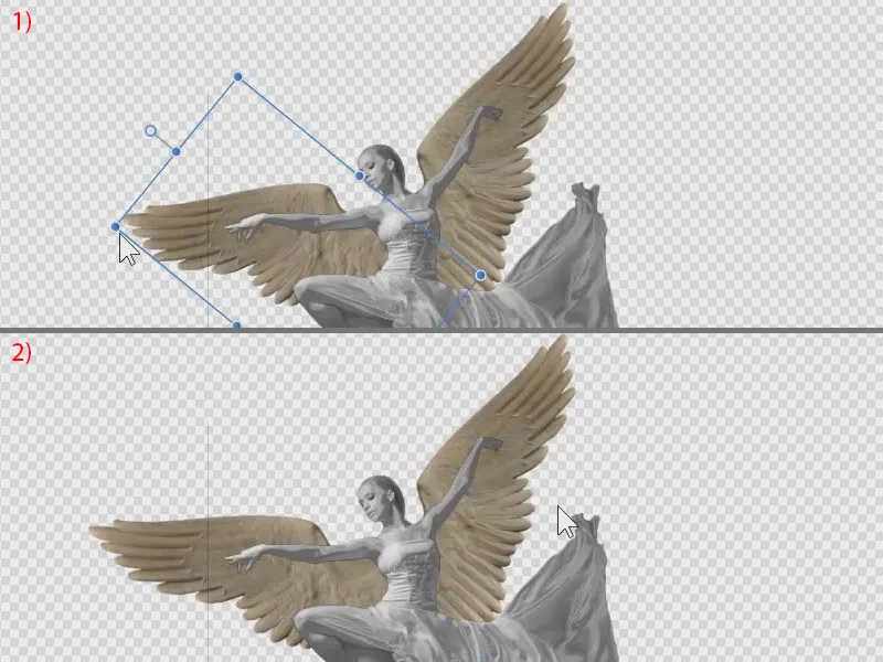 Affinity Photo: Anpassung des Flügels an den Engel