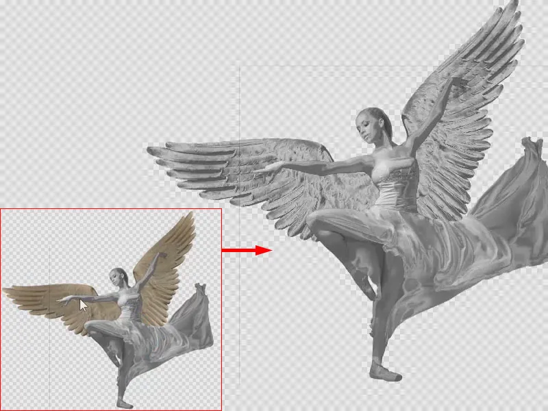 Affinity Photo: Aripilele primesc un efect metalic în această parte a tutorialului.