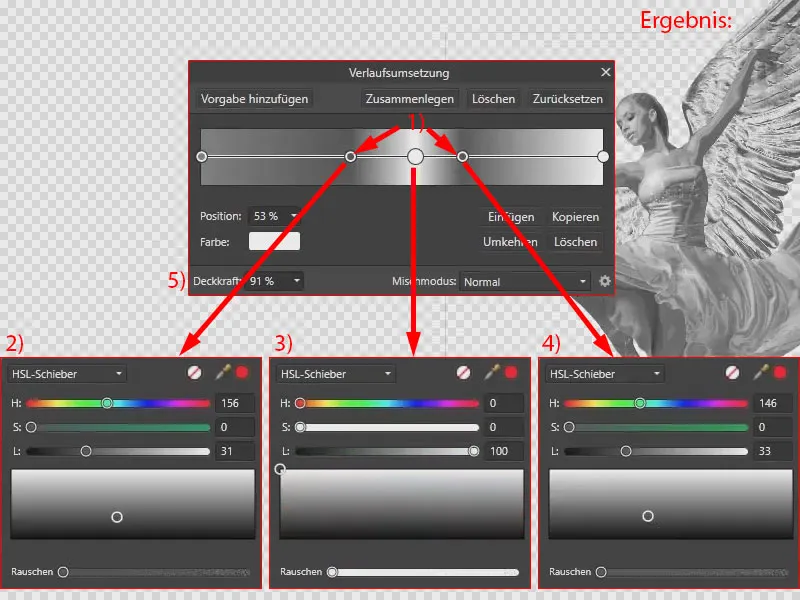 Affinity Photo: Metalleffekt über die HSL-Anpassung und Verlaufsumsetzung erstellen