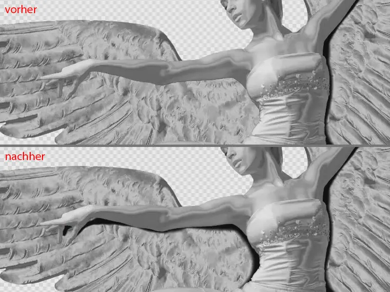 Affinity Photo: Evoluția umbrei pe aripa stângă