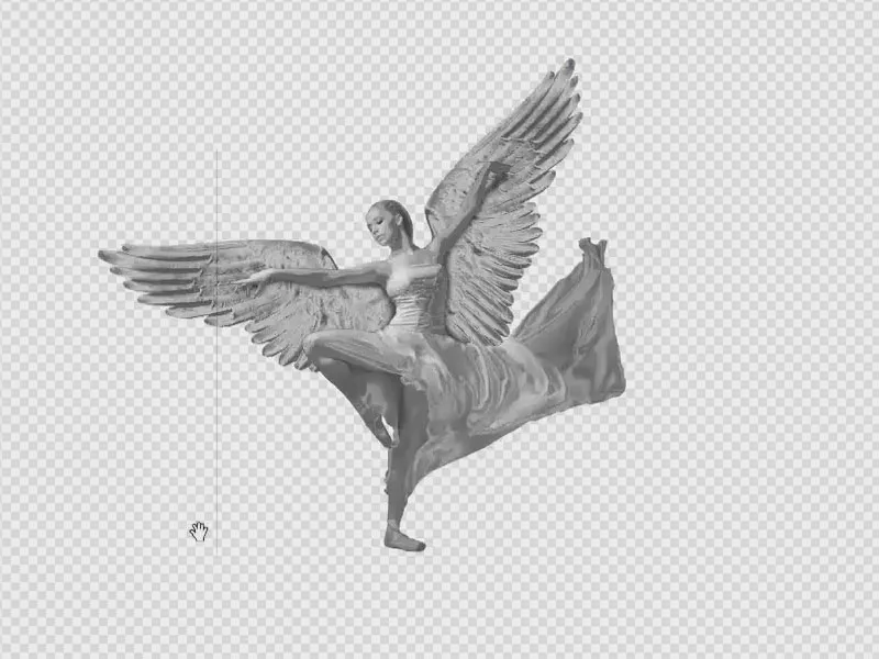 Affinity Photo: Îngerul de Crăciun este complet pregătit și acum așteaptă mediul său.