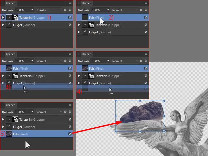 Affinity Photo-Tutorial: Felsen als neuen Hintergrund platzieren