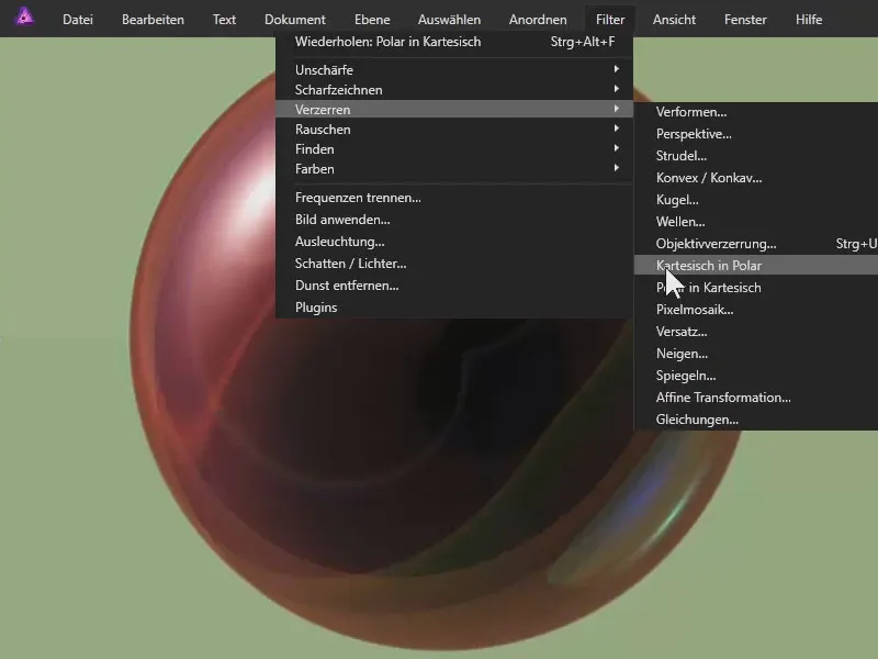 Tutorial de Affinity Photo: Filtro cartesiano en Polar