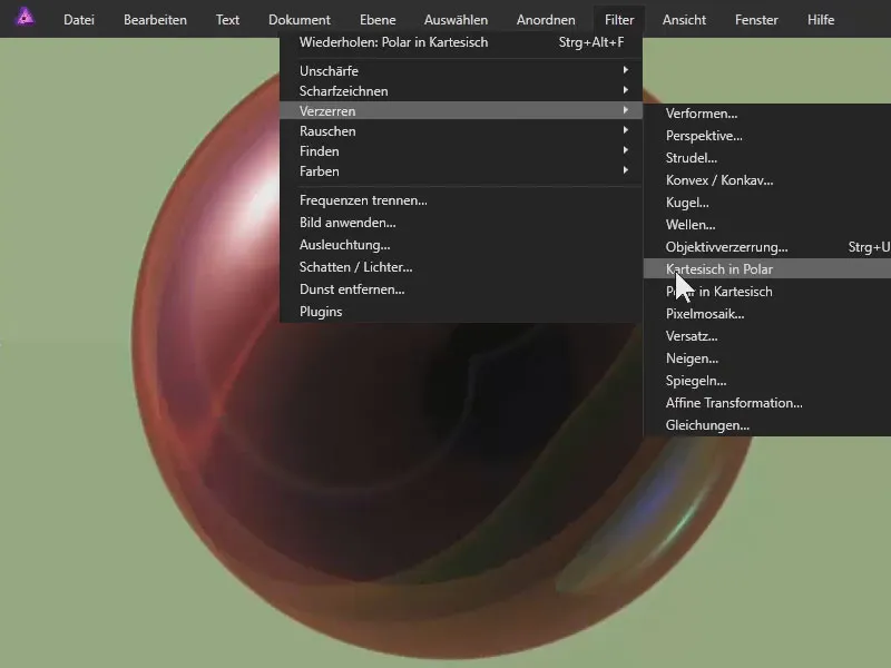 Affinity Photo-Tutorial: Filter Kartesisch in Polar