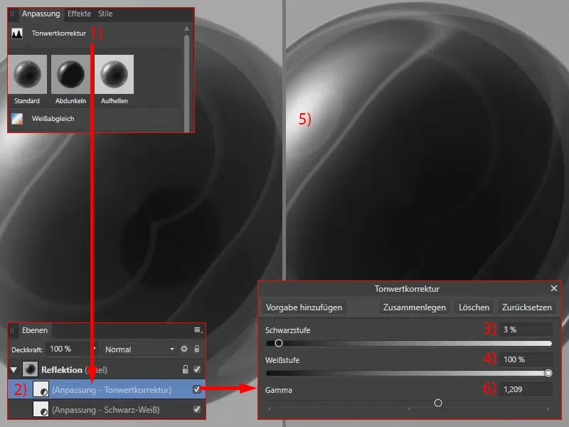 Урок по Affinity Photo: коррекция тона для сферы