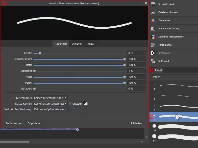 Affinity Photo-Tutorial: Einstellungen für Pinsel
