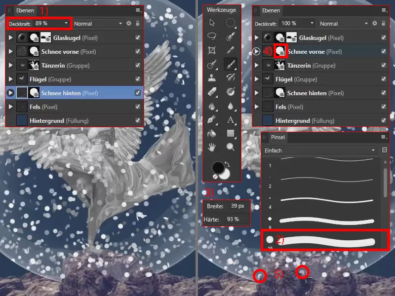 Affinity Photo õpetus: lumehelbeid soovimatutelt kohtadelt välja maalida pildilt maskiga