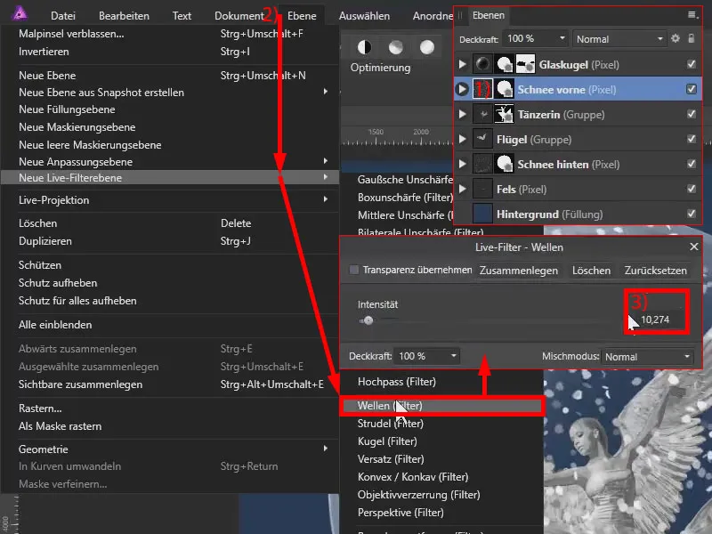 Tutorial de Affinity Photo: Filtro Ondas