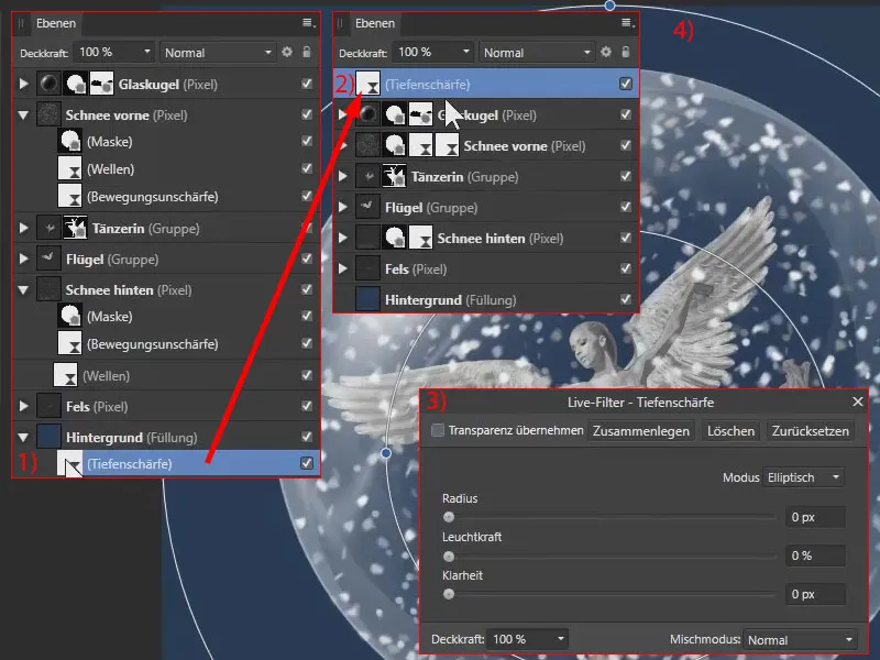 Affinity Photo õpetus: Sügavusteravuse filtri seadistused