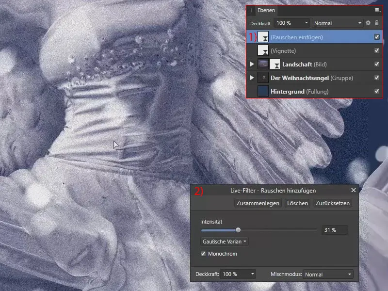 Affinity Photo õpetus: Mürataseme sätted
