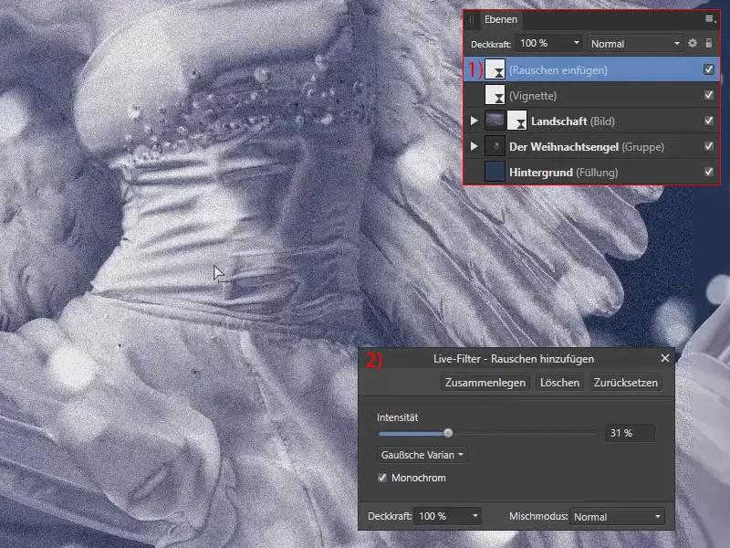 Affinity Photo-Tutorial: Einstellungen für das Rauschen