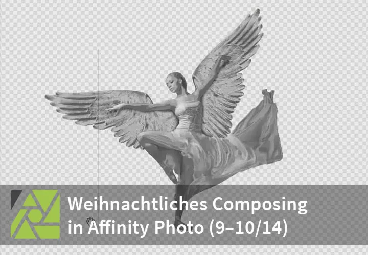 Affinity Photo: Metalleffekt erstellen und Schatten malen – „Der Weihnachtsengel“ (Teile 9–10/14)