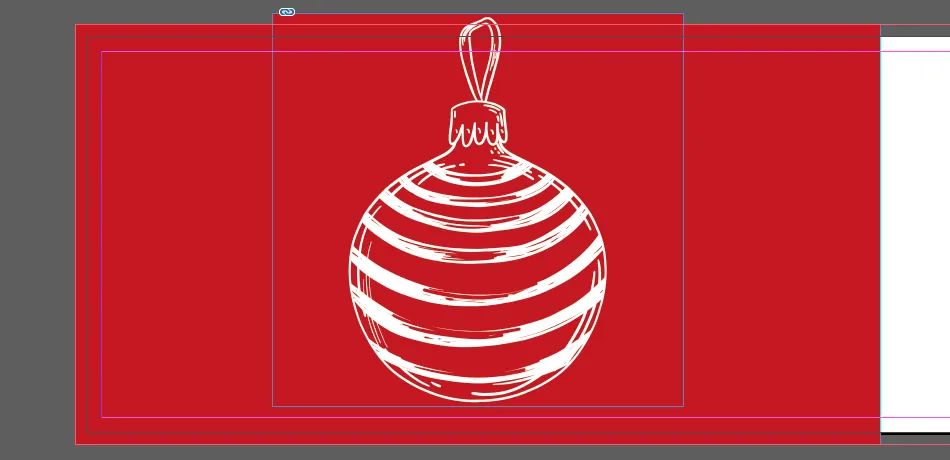 Membuat kartu ucapan Natal bisnis di InDesign: bagian dalam sebelah kiri dengan ilustrasi Natal