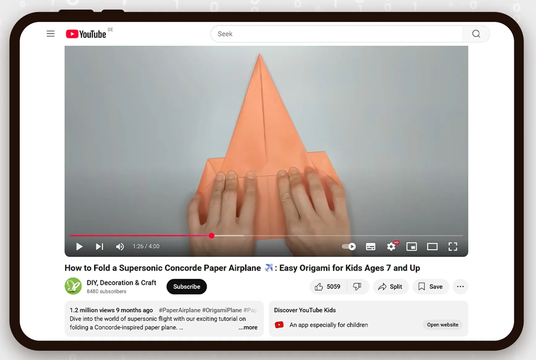 YouTube DIY Kinder Video mit 1,2 Millionen Views - TutKit Social Media Content Strategie für Backlinks