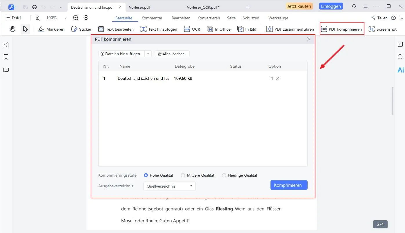 komprimieren komprimieren