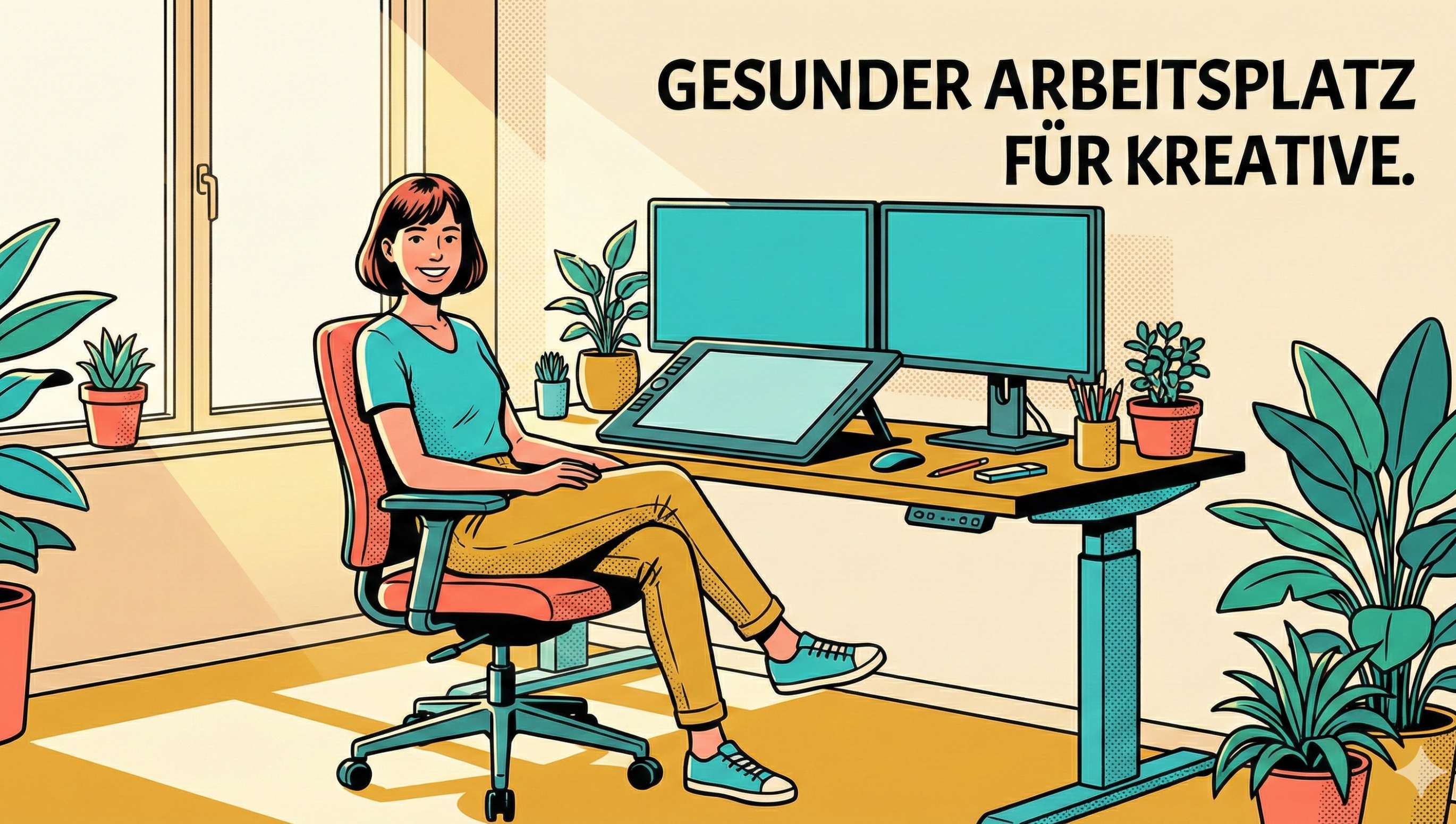 Ergonomischer arbeitsplatz kreative beitragsbild