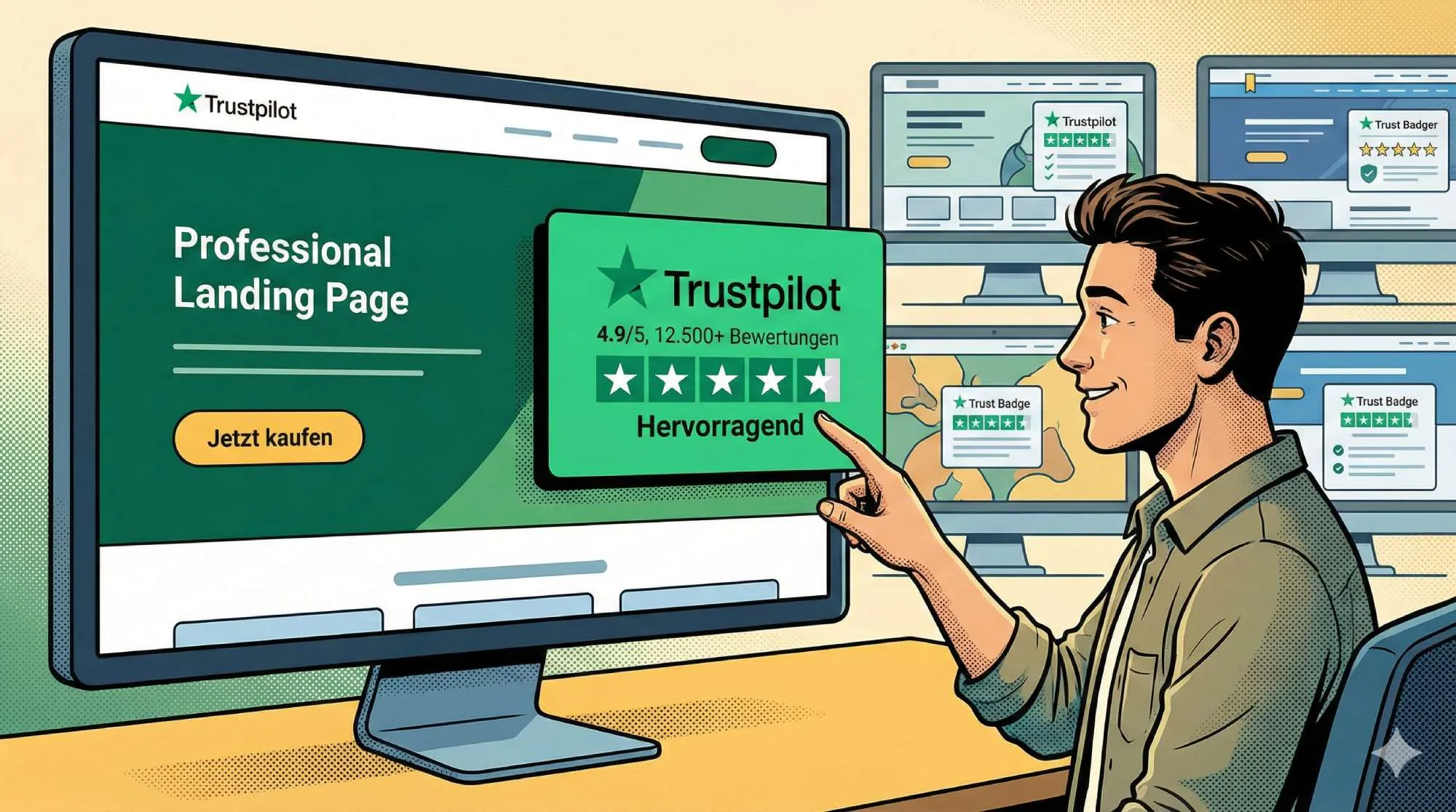 Social proof trustpilot widget landingpage