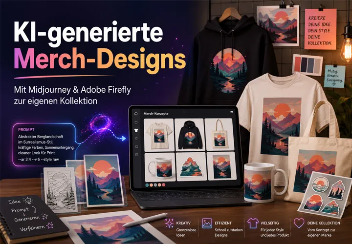 KI-generierte Merch-Designs: Mit Midjourney & Adobe Firefly zur eigenen Kollektion