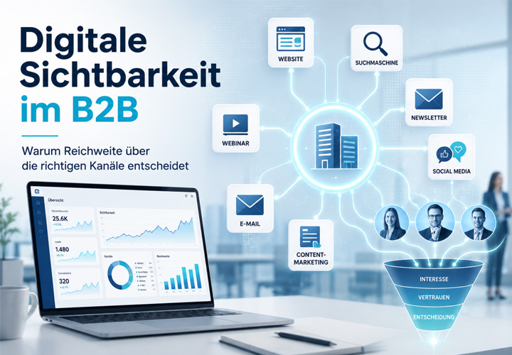 Digitale Sichtbarkeit im B2B: Warum Reichweite über die richtigen Kanäle entscheidet