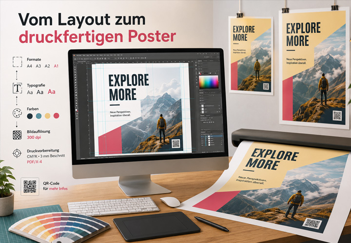 Von der Designvorlage zum fertigen Poster: So wird aus einem Layout ein druckfähiges Ergebnis
