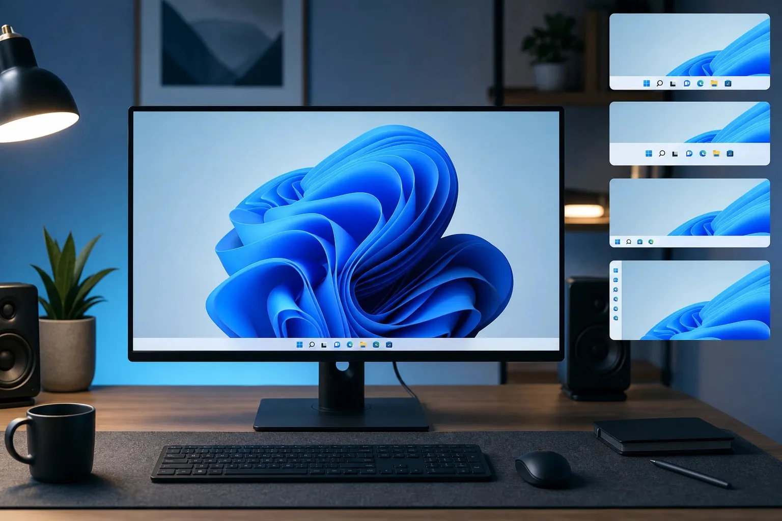 Monitor mit unterschiedlich positionierter Windows-Taskleiste Monitor mit unterschiedlich positionierter Windows-Taskleiste