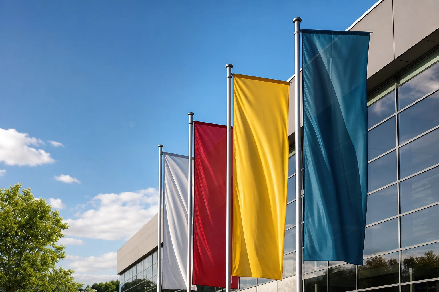 Sichtbarkeit im Großformat: So perfektionieren Unternehmen ihren Markenauftritt mit Fahnen