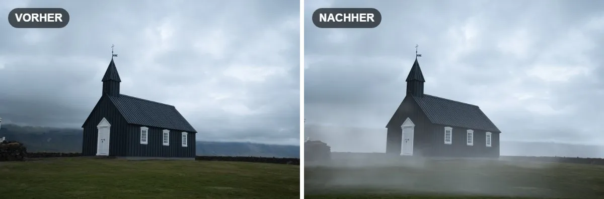 Luminar Atmosphere 3D fog before and after