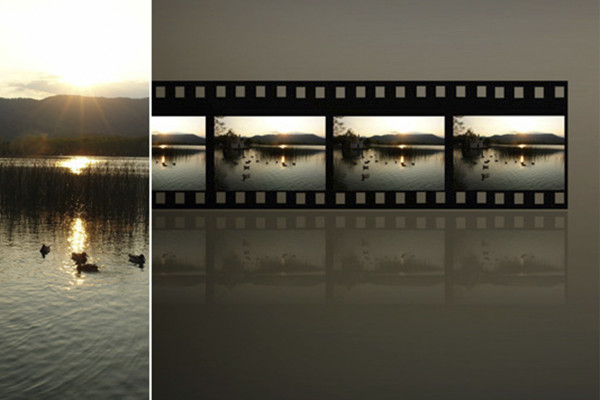 Lag en filmstrimmel med bildene dine.