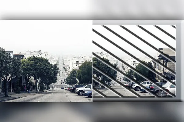 Photoshopi tegevus: Diagonaalne pildi jagamine