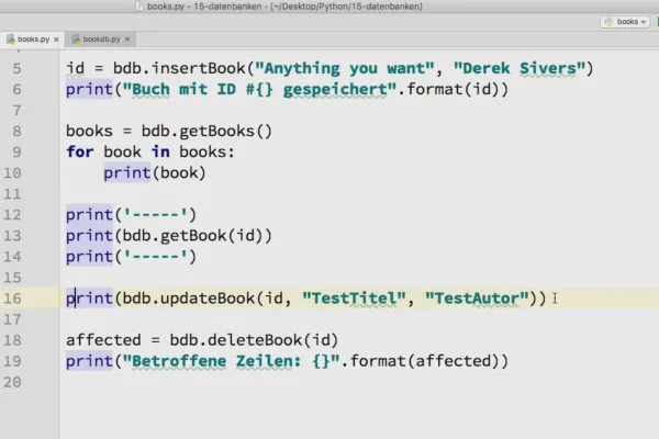 Programmieren mit Python – 15.11 Vorhandene Daten aktualisieren