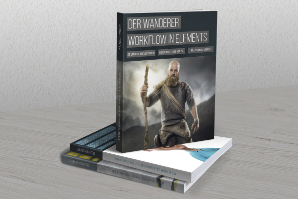 Plantilla de Photoshop para tres libros - versión 1