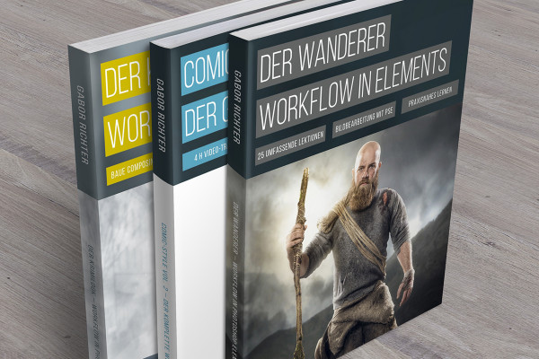 Plantilla de Photoshop para tres libros - versión 3
