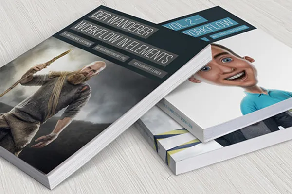 Photoshop-Mockup-Vorlage für drei Bücher – Version 4