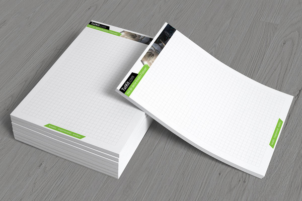 Plantilla de Photoshop para un bloc de notas DIN A5 en formato vertical - versión 3