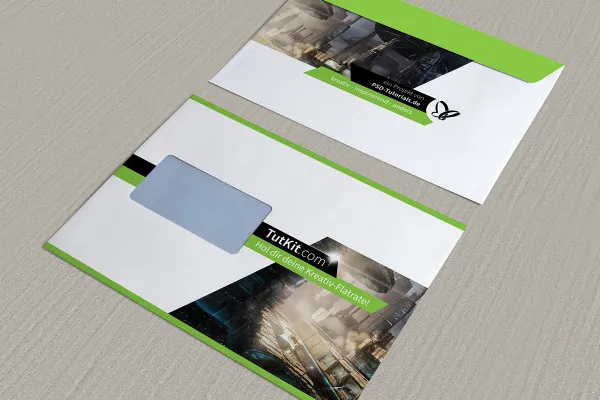 Template Mockup Photoshop untuk amplop DIN C5 dalam format horizontal - Versi 2
