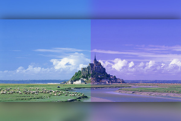 Photoshop-aksjon: Split-toning blått og rødt - gir bildene en lett surrealistisk berøring.