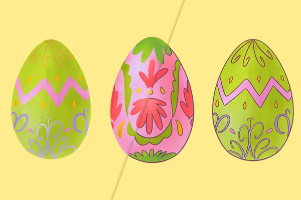 Illustrazioni per Pasqua: uova di Pasqua