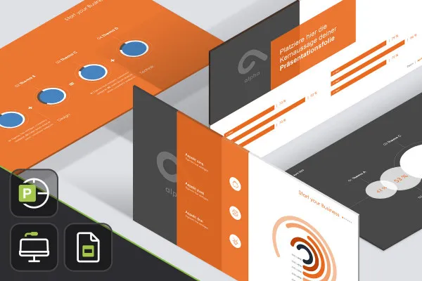 Șabloane PowerPoint, Keynote și Google Slides „Alpha”